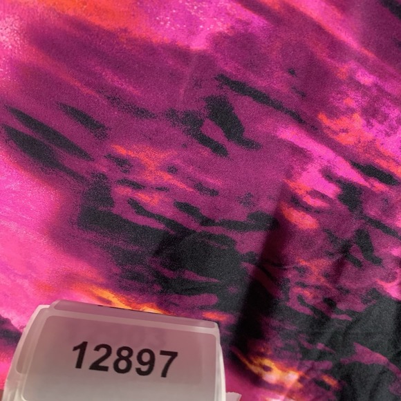 DKNY Women's Swimsuit S One Piece Ruffle Pink Abstract Mirage Underwire‎ NWT - Picture 8 of 8